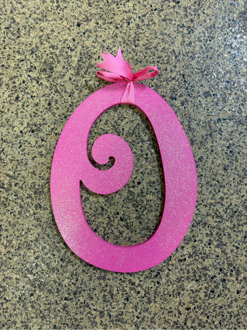 Sparkling Pink Decorative Letter O Hanging
